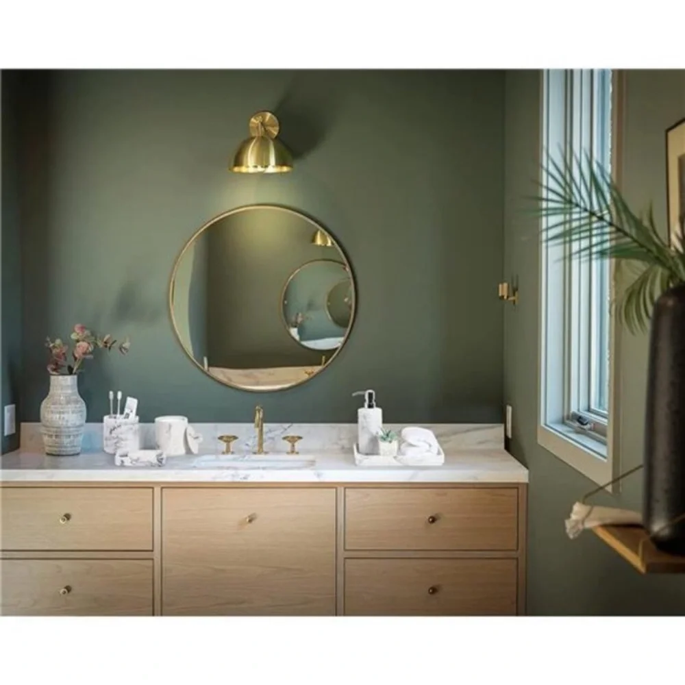 Bathroom Accessory Sets 5 Pcs, 3D Resin Vanity Tray, White